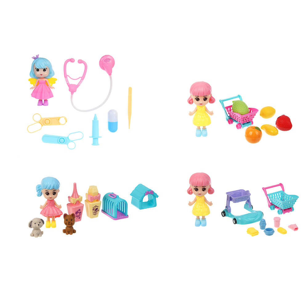 ИГРОЛЕНД Кукла с аксессуарами для игры в пакете, ABS, PP, 14х3х19 см, 4 дизайна — изображение 2