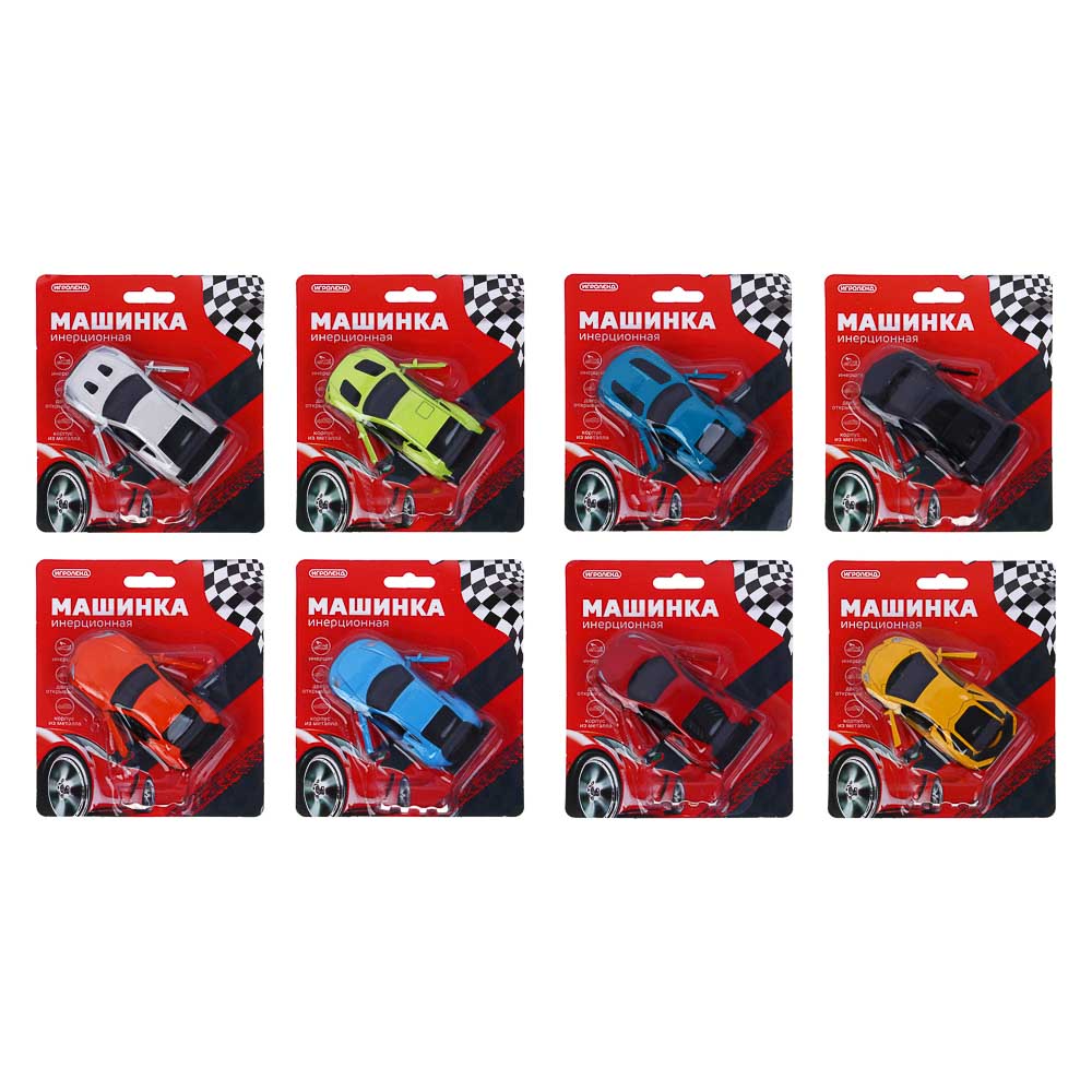 ИГРОЛЕНД Машинка, инерция, 1:64, откр. двери, металл, ABS, PS, PP, TPR, 11,2х13,2х2,5 см, 8 диз. — изображение 3